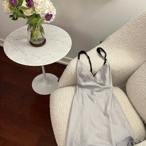 Victoria's Secret - Grey Satin Nightgown - Crossed Straps - STUNNING! - Size S